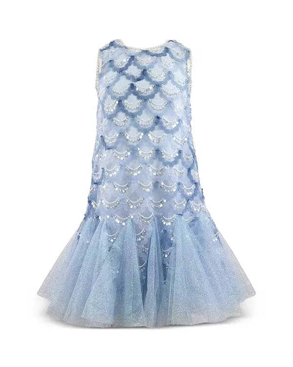 Детское платье для девочек с пайетками Mermaid Magic Tutu Dress Lola + The Boys, синий
