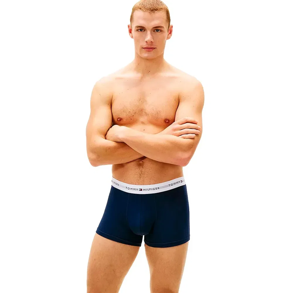 Комплект трусов Tommy Hilfiger Signature Repeat Logo Waistband, 3 предмета, армейский зеленый/темно-синий/синий — фото 2