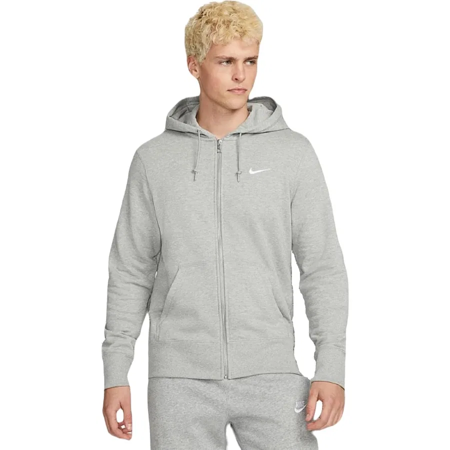 Мужское худи с капюшоном и молнией Nike Sportswear Classic, Серый