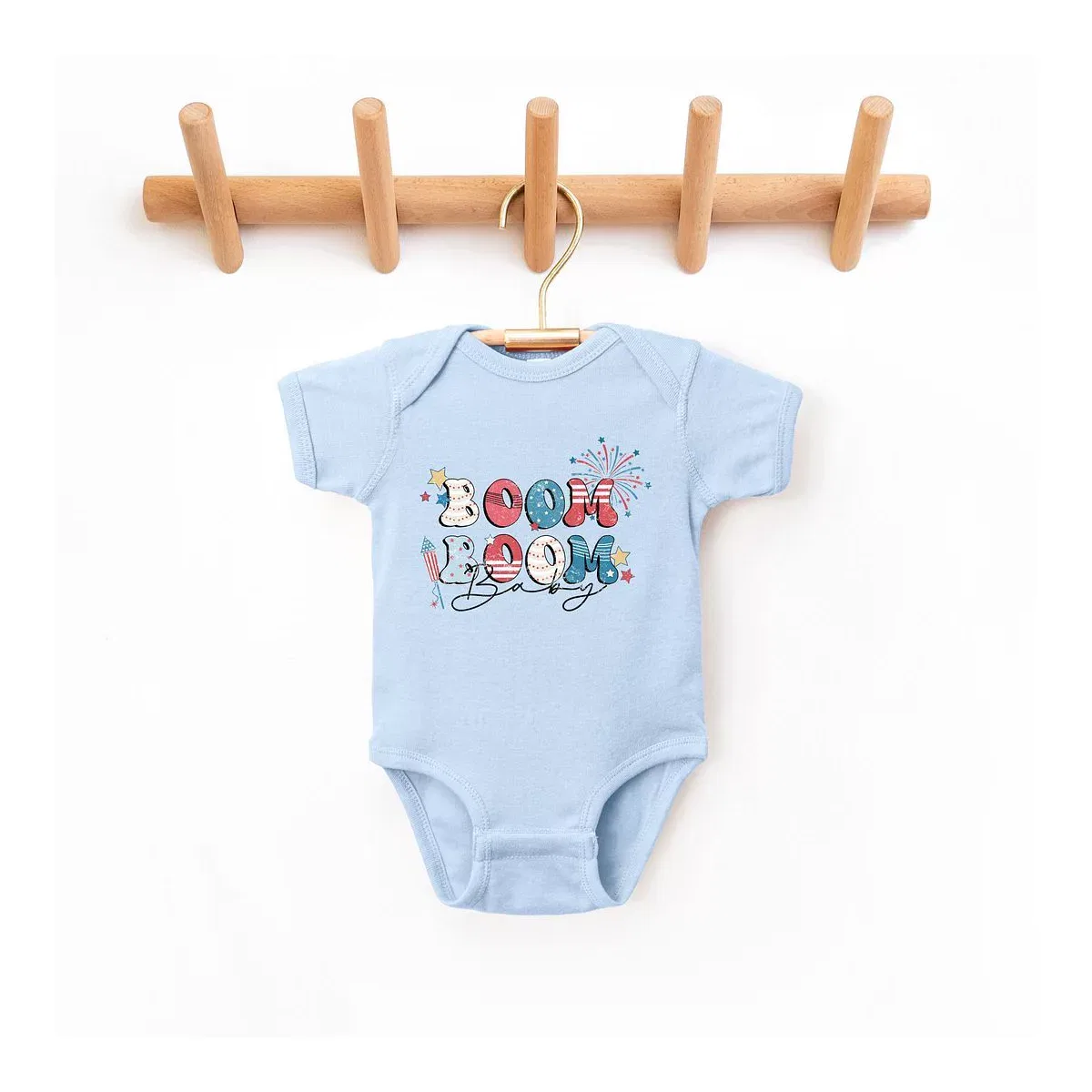 Детское боди с коротким рукавом Boom Boom Baby The Juniper Shop, Light Blue