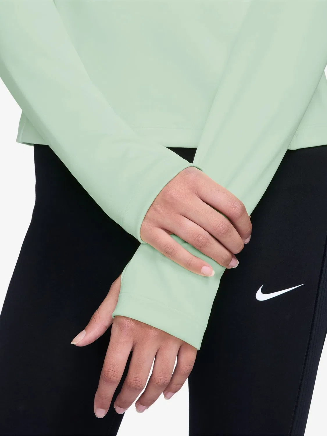 Футболка с длинным рукавом Nike Pro Dri-FIT Half-Zip, Barely Green — фото 3