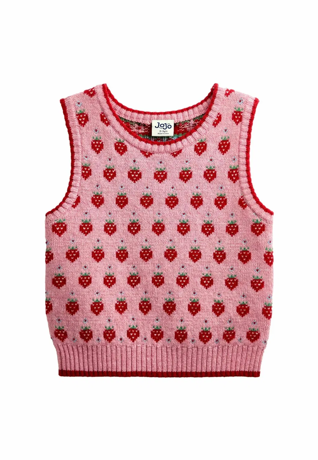 Вязаный жилет - топ Jojo Maman Bébé, Light Pink Strawberry