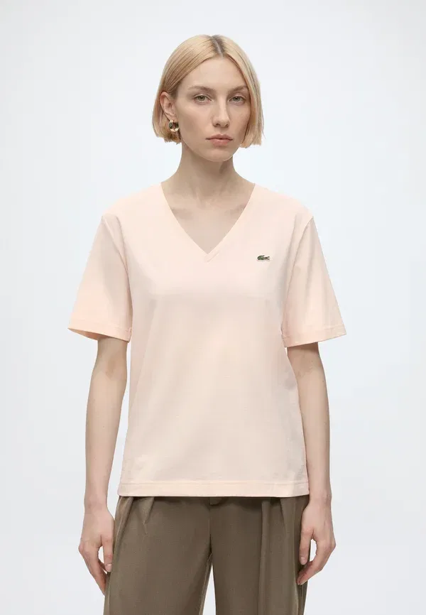 Футболка Lacoste Классическая, 100% хлопок, однотонная