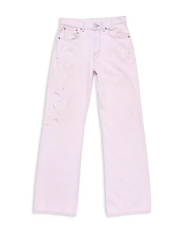 Женские джинсы с широкими штанинами 2021F Mid Rise Wide Leg Jeans Acne Studios, розовый