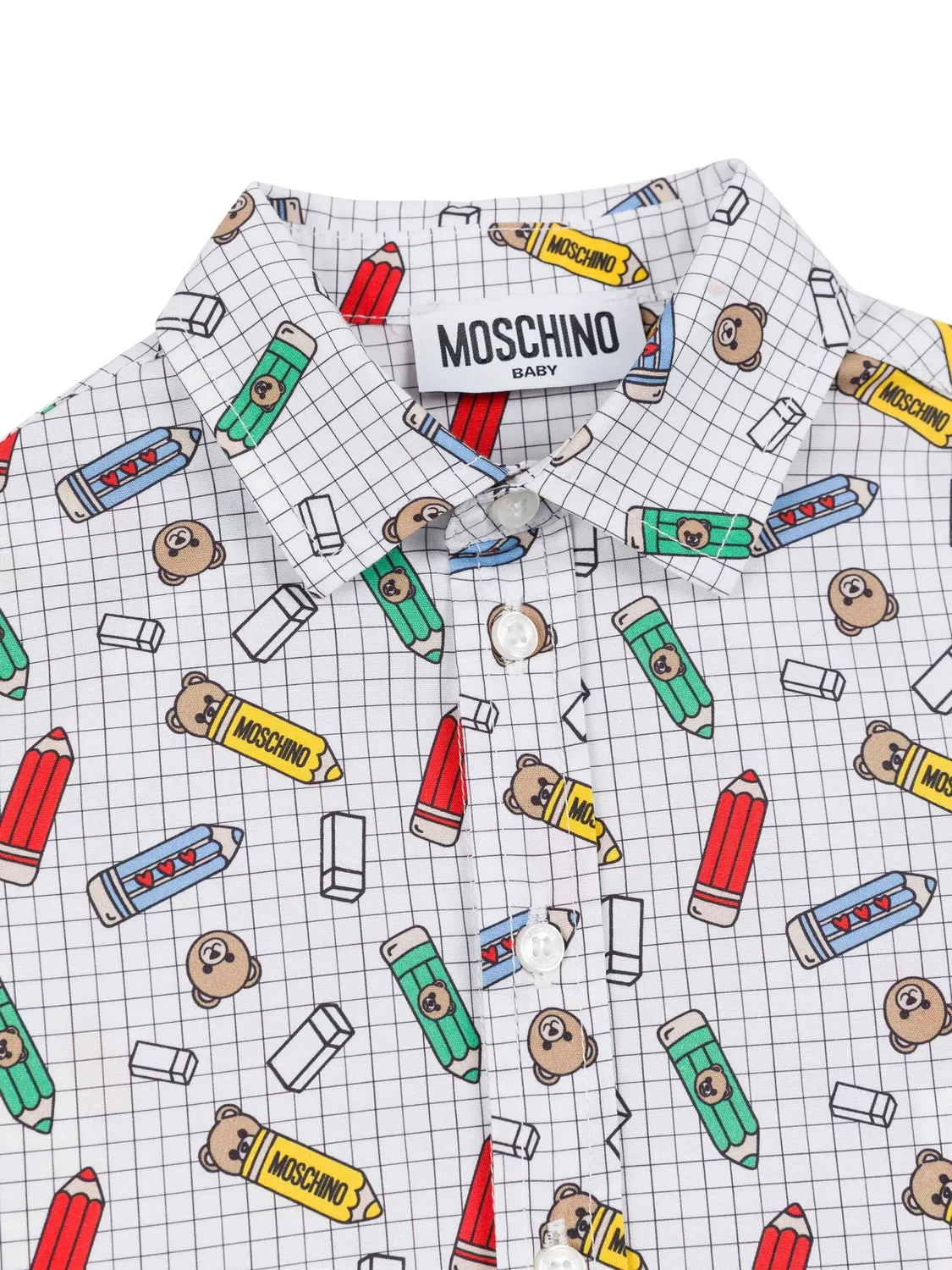 Рубашка с принтом для детей Moschino, белый — фото 3