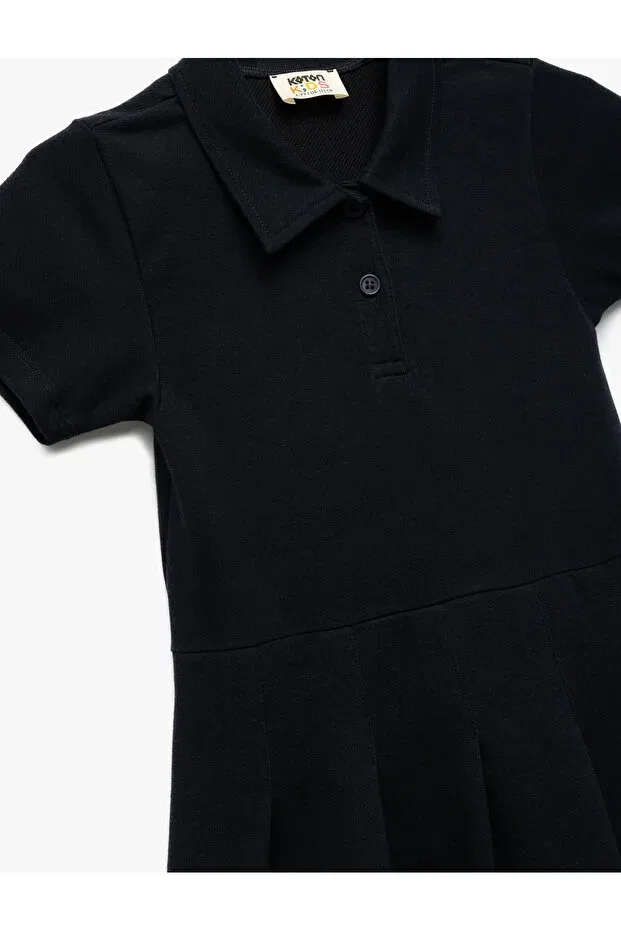 Детское платье-рубашка для девочек хлопковое Koton, Navy Blue — фото 3