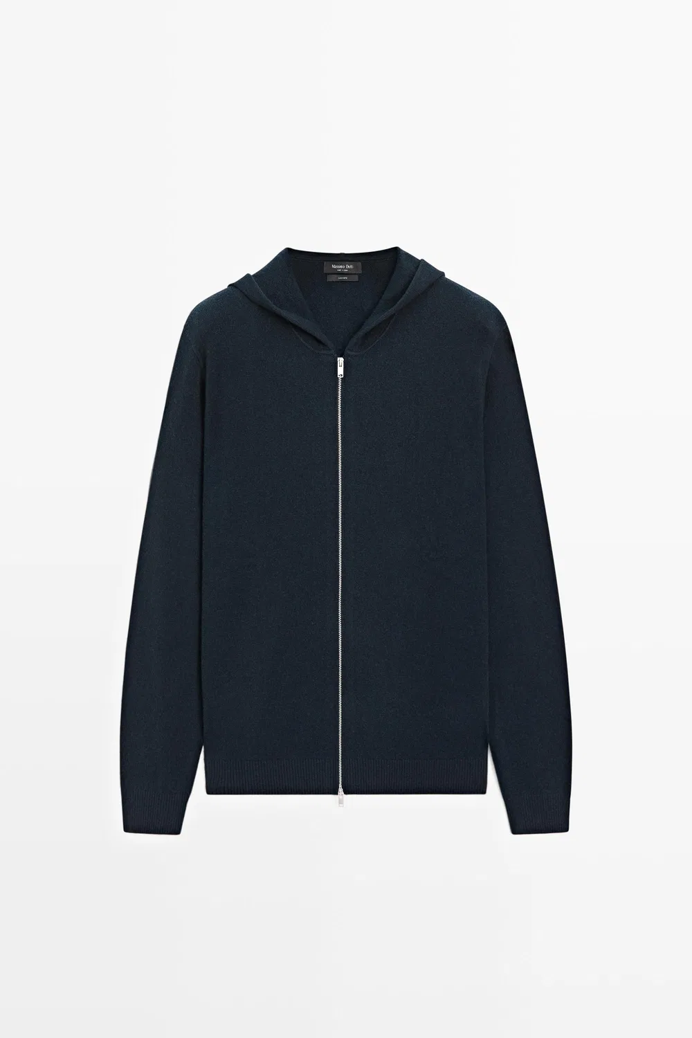 Кардиган Massimo Dutti 100% Cashmere Hooded Knit, темно-синий — фото 2