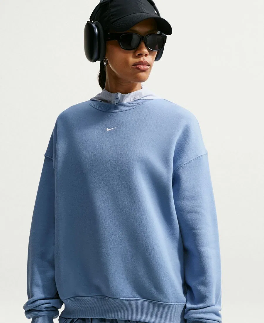 Худи оверсайз с капюшоном Studio Fleece Medium Weight Women's Oversized Sweatshirt Nike, Work Blue Sail — фото 3