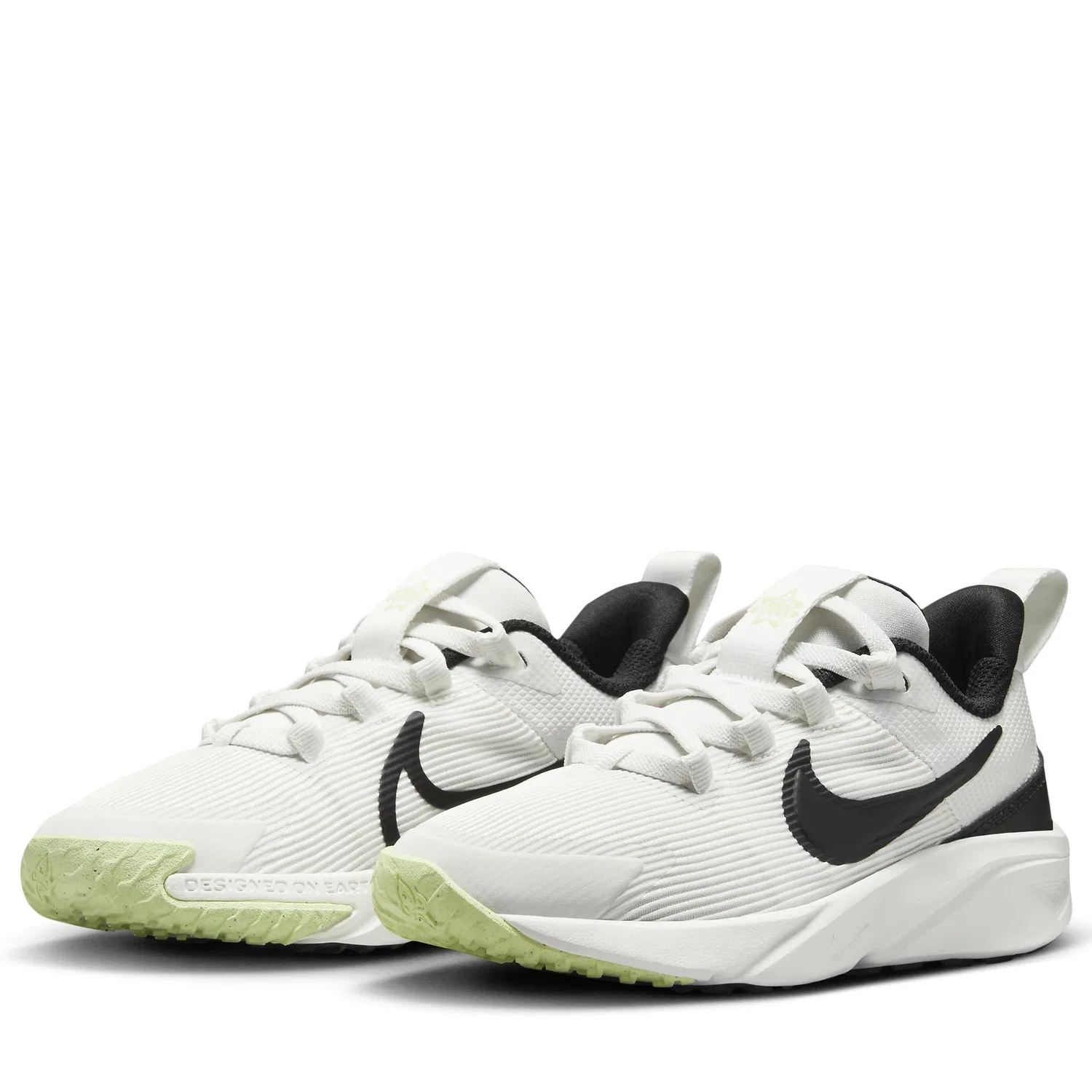 Детские кроссовки для мальчиков с шнуровкой NIKE Star Runner 4 NIKE, Summit White Black Barely Volt White — фото 2