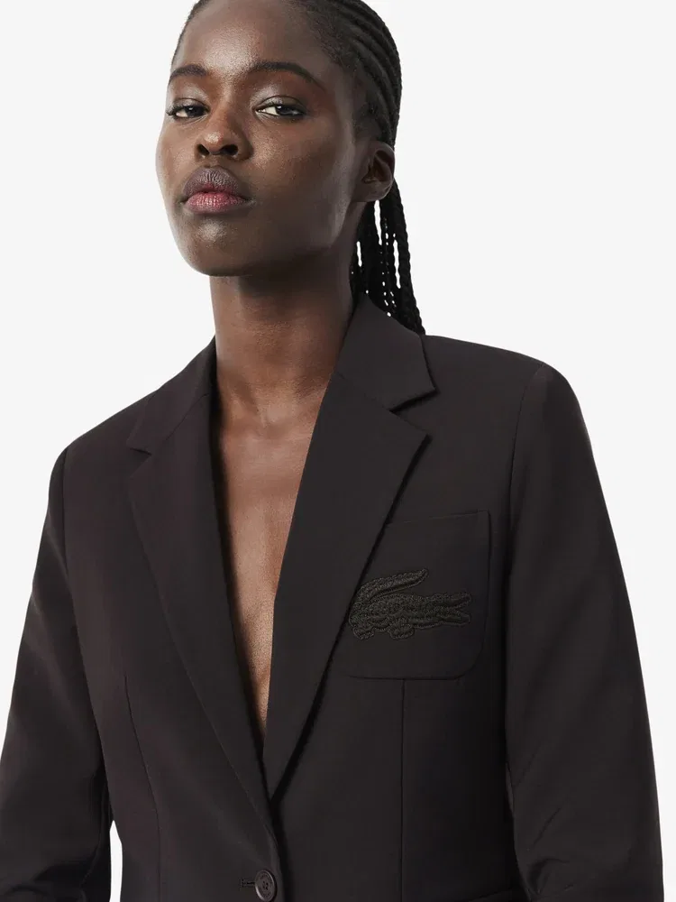 Жакет LACOSTE Slim Fit Tailored Blazer, коричневый — фото 2