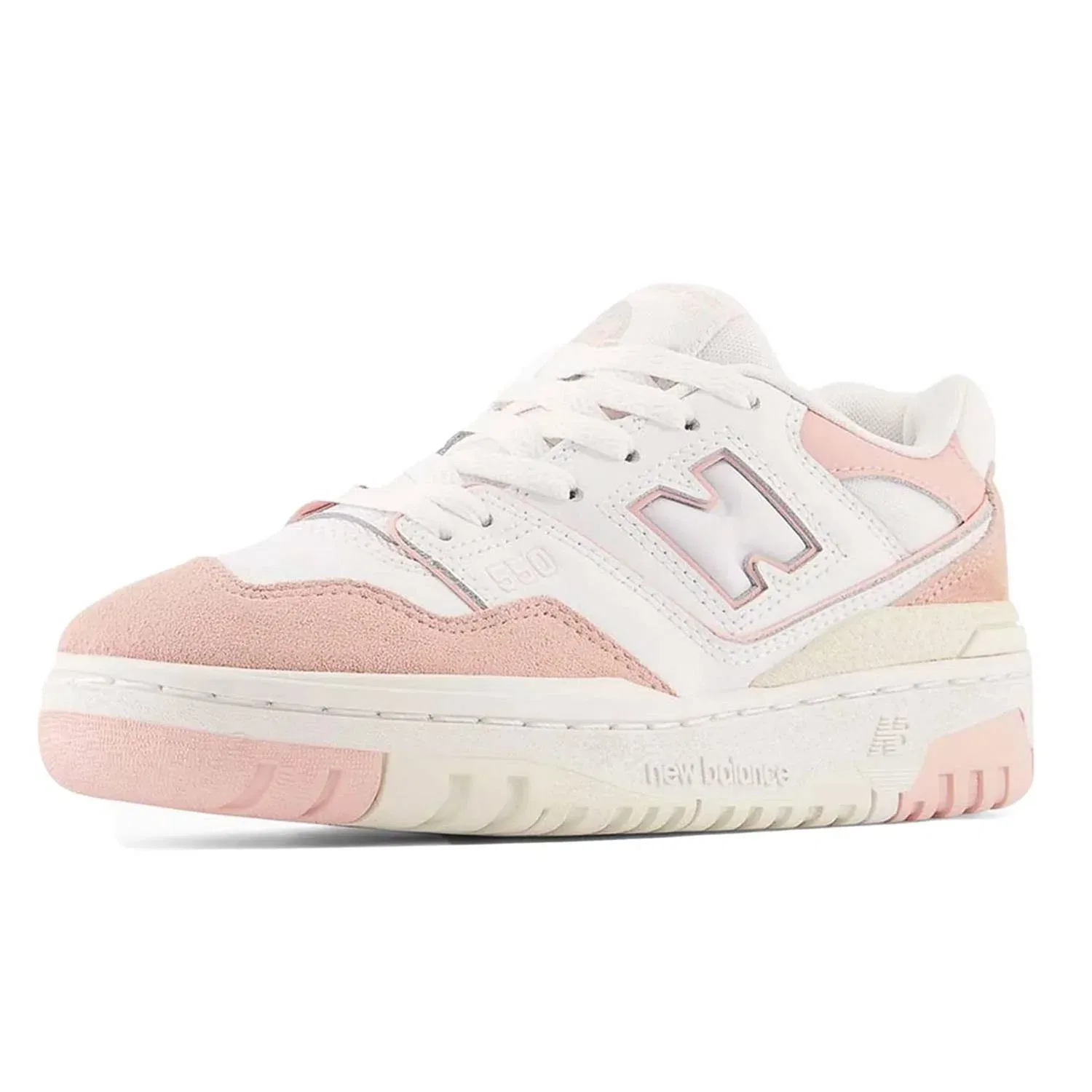 Детские кроссовки с круглым носом 550 New Balance, White/Pink — фото 2