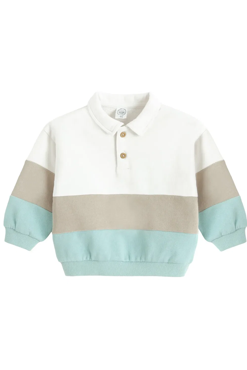 Детский свитшот с воротником Colour block Cool Club, Aqua