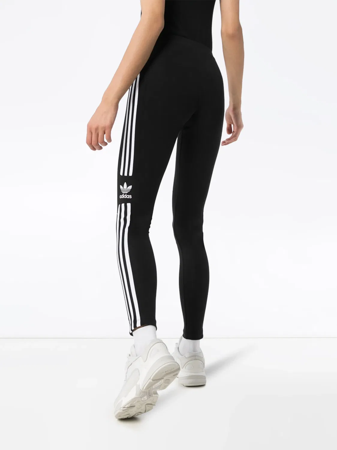 Леггинсы Trefoil черные Adidas, черный — фото 4