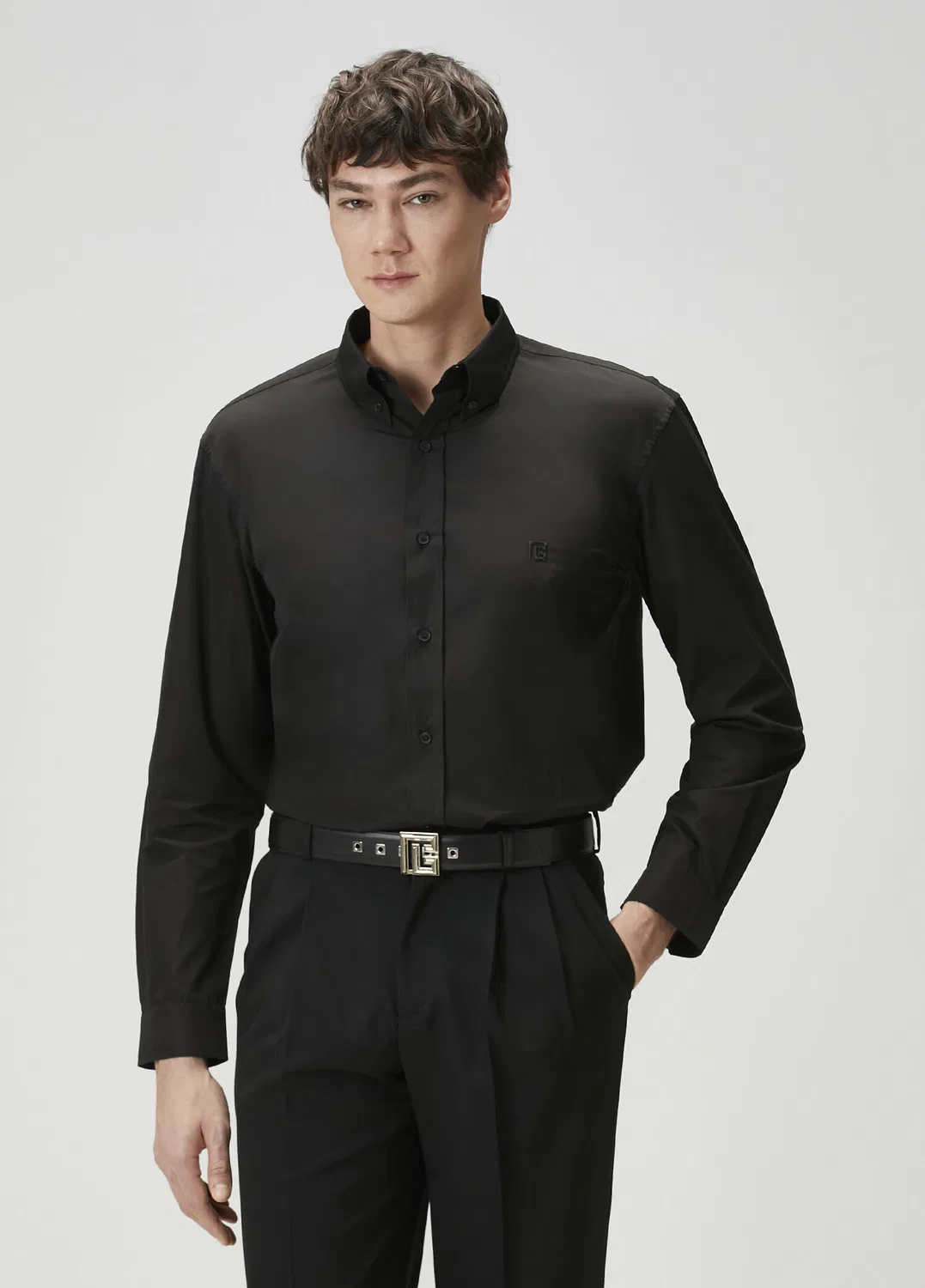 Рубашка Regular Fit Balmain, black