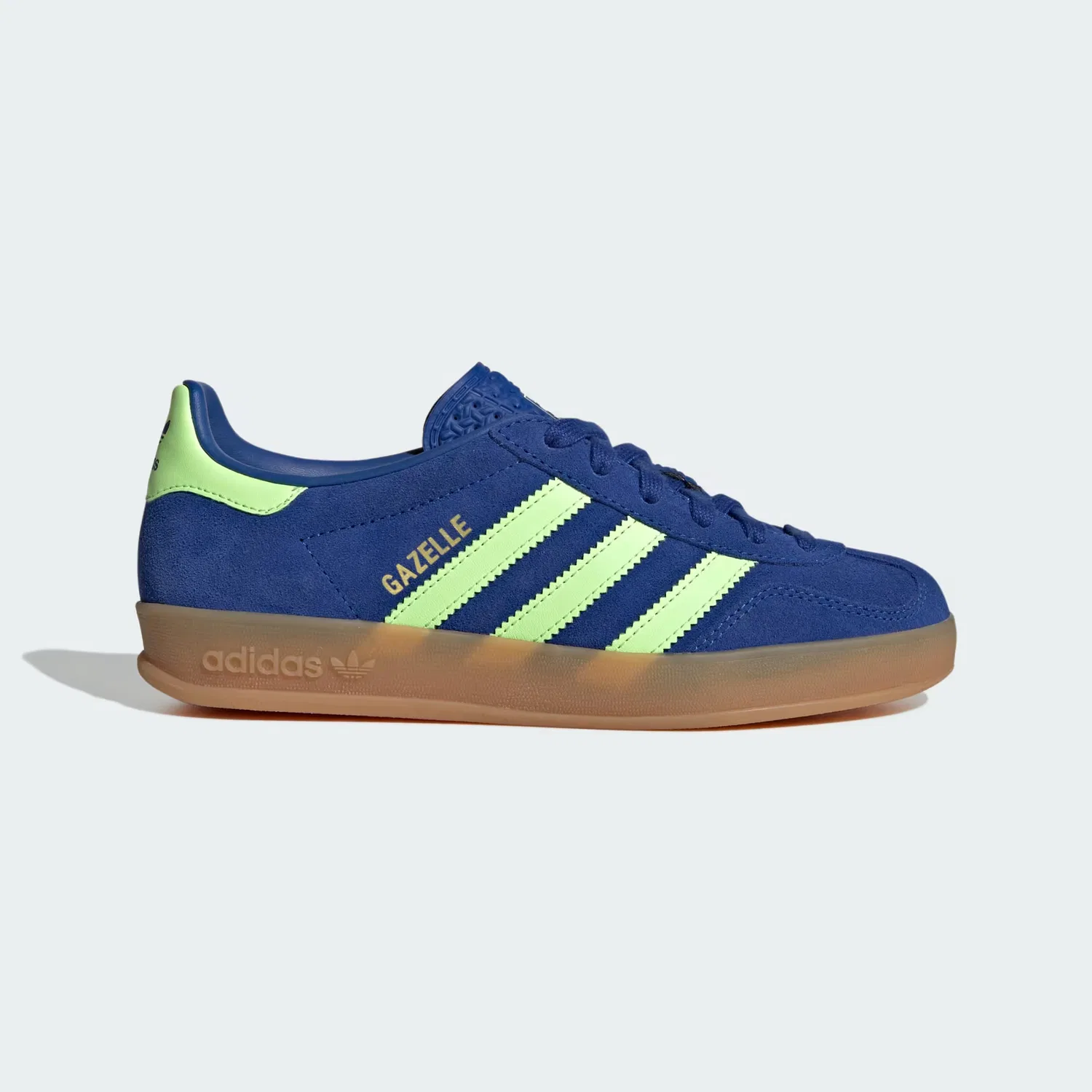 Детские кроссовки на шнуровке Gazelle Indoor Adidas Originals, королевский синий/зеленый/золотистый