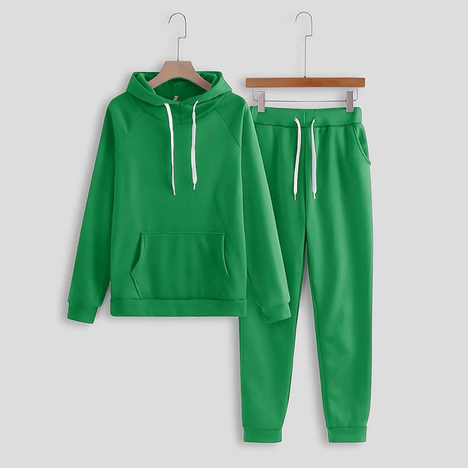 Женский спортивный комплект с худи и джоггерами, Oversized, зелёный — фото 4