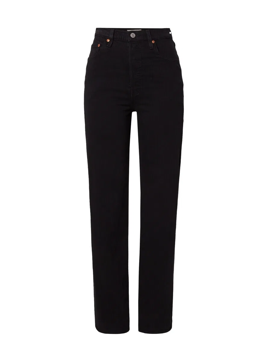Джинсы LEVI'S Regular 'Ribcage Full Length' черного цвета