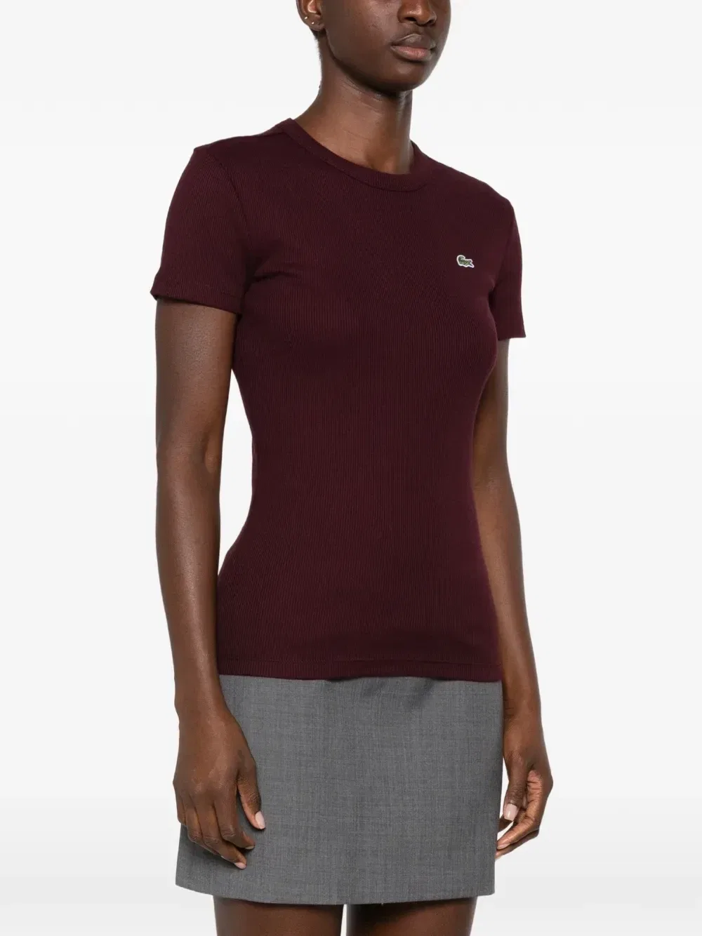 Футболка с нашивкой-логотипом Lacoste, коричневый — фото 3