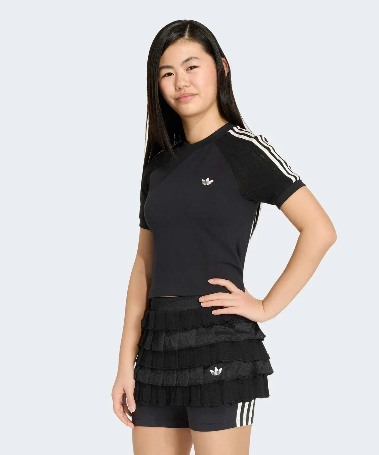 Детская футболка с длинным рукавомSlim Knit Three Stripes Adidas Originals, Black