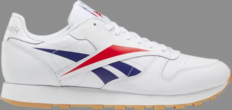 

Кроссовки classic leather vector 'white scarlet phantom blue' Reebok, белый