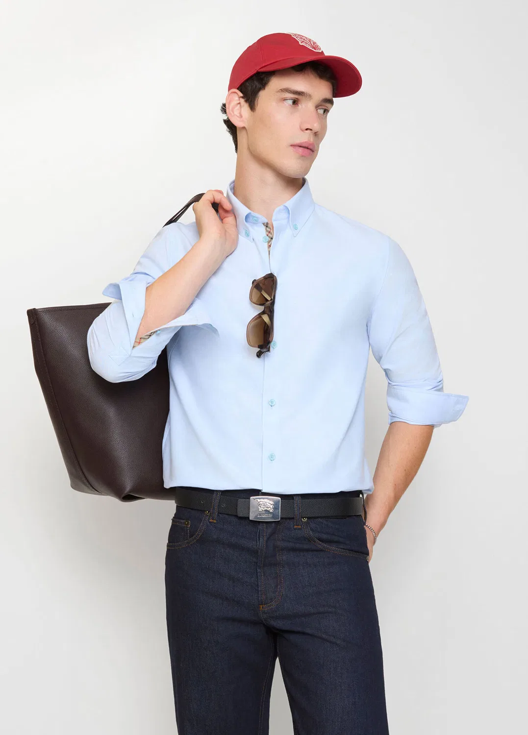 Рубашка Burberry Slim Fit, синий — фото 2