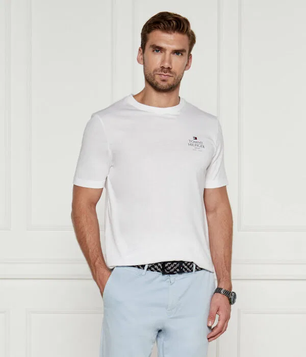 Мужская футболка хлопковая Regular Fit Tommy Hilfiger, белый — фото 3