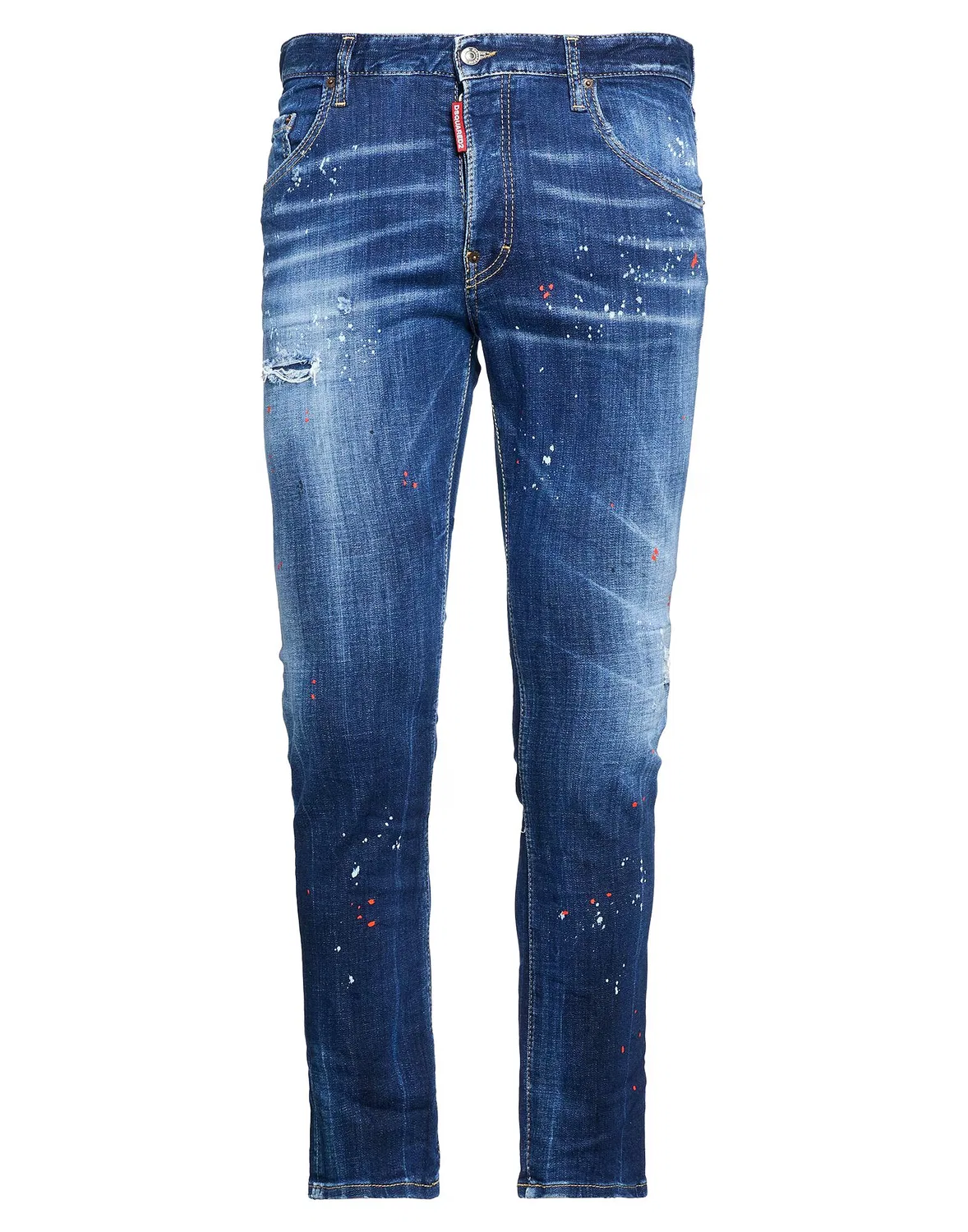 Мужские джинсы скинни с потертостями Dsquared2, синий