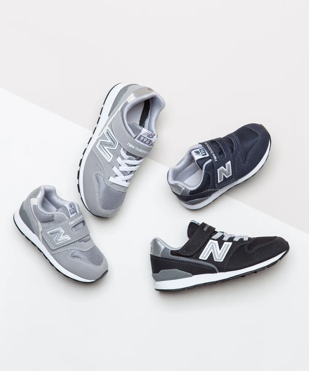 Детские кроссовки с липучкой 996 New Balance, Grey — фото 4