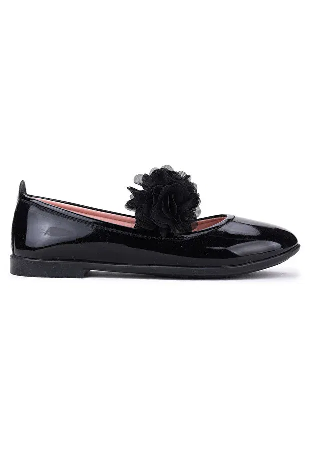 Детские балетки для девочек из искусственной кожи Flovers Patent Leather, Kiko Kids, Black — фото 4