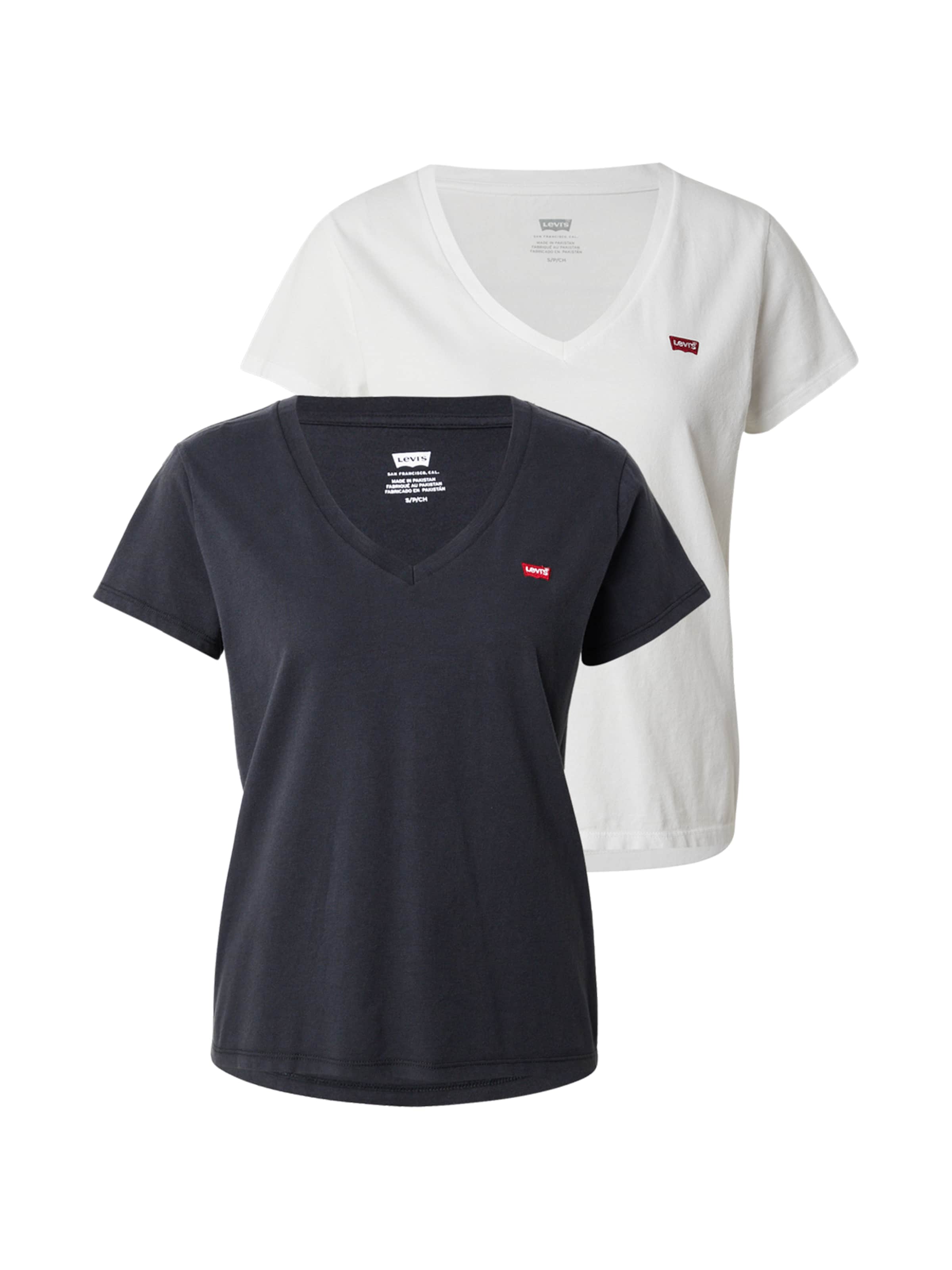 LEVI'S Футболка 'Perfect V-Neck Tee (2-Pack)' в белом цвете