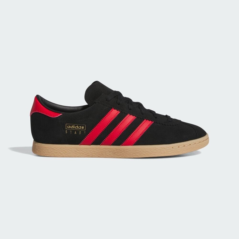 

Кроссовки Adidas STADT, цвет Black/Better Scarlet/Gold Metallic