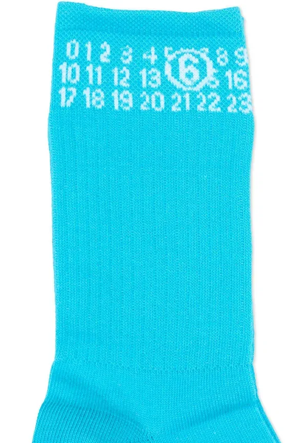 Носки хлопковые Calze Mm6 Maison Margiela, Light Blue, светло-голубой — фото 3