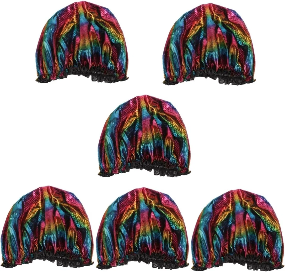 Шапочка для душа с кружевом, 7LiuYueFei6, 2 шт., 32x32 см, Black