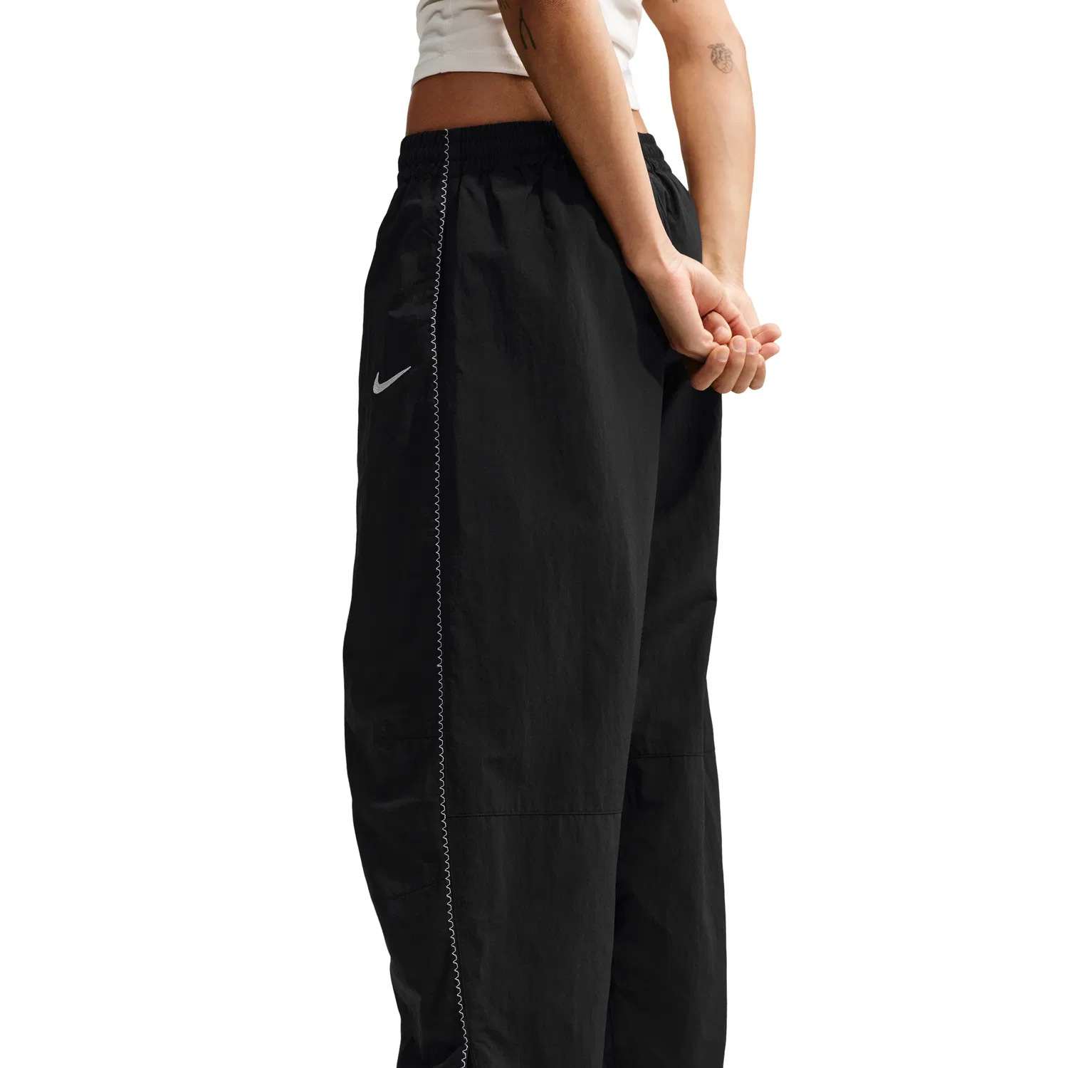 Женские брюки Sportswear Woven Pants 'Black White' Nike, Black/White — фото 2