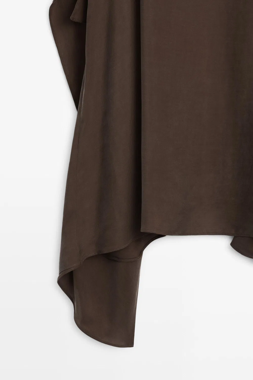 Мини-Платье на бретелях с оборками Massimo Dutti, коричневый — фото 3