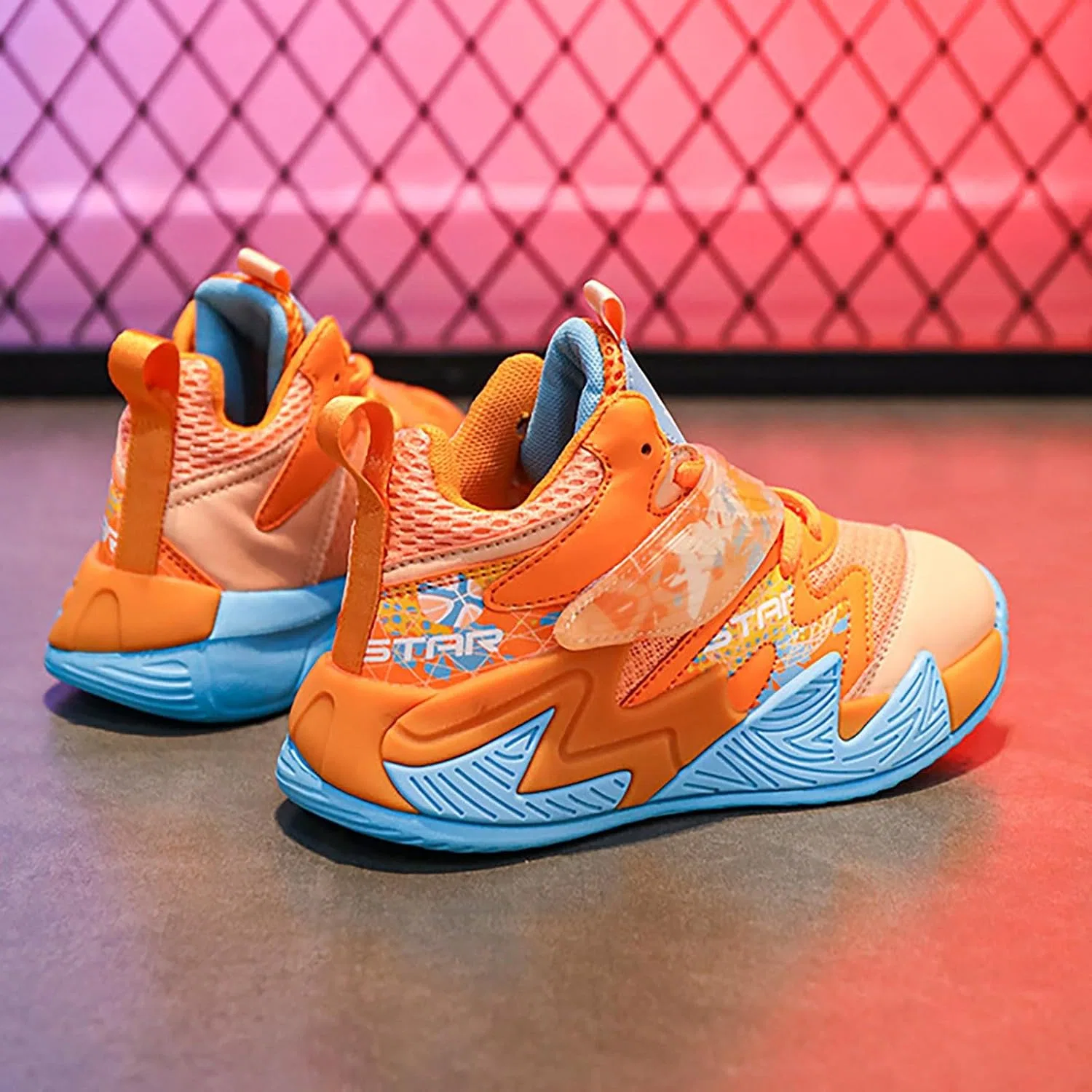 Детские кроссовки для мальчиков с липучками Athletic Sneakers, Orange — фото 3