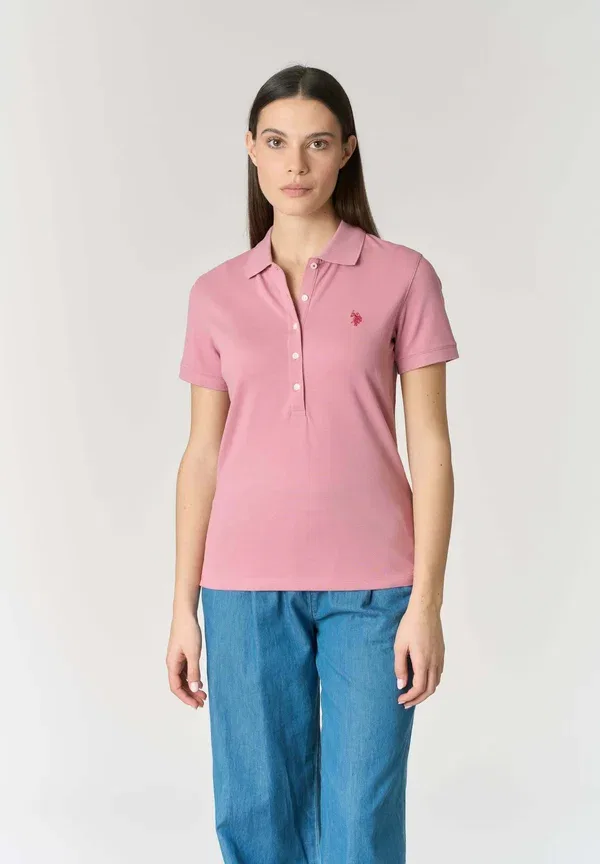 Поло хлопковое дышащее Polo shirt U.S. Polo Assn., розовый