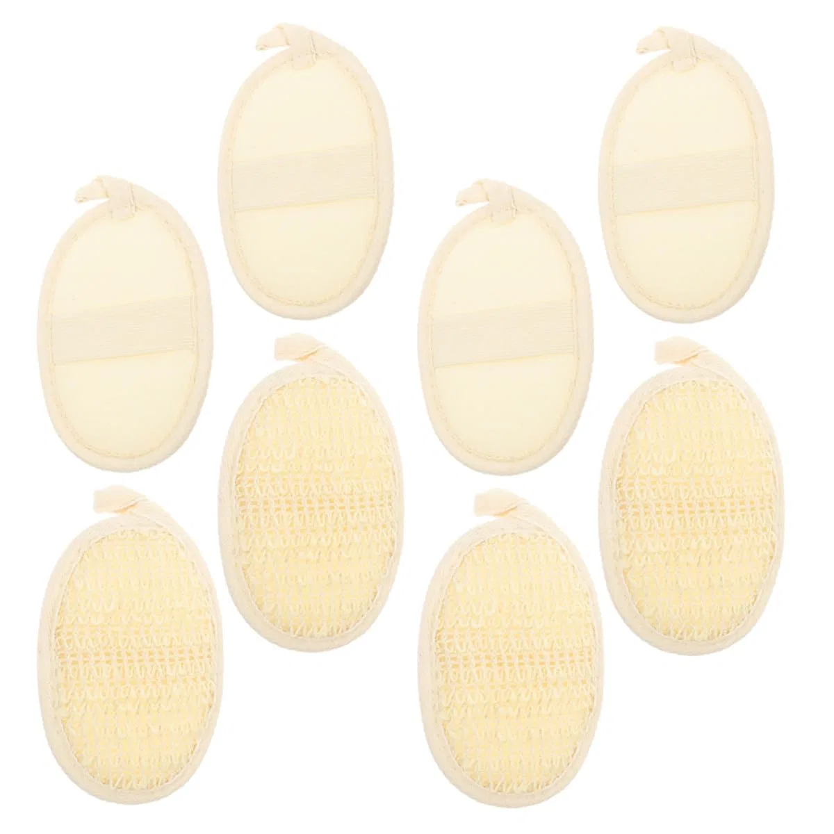 Набор люффа-пэдов для пилинга, Mipcase, 8 штук, 14x9x0.4 см, Beige