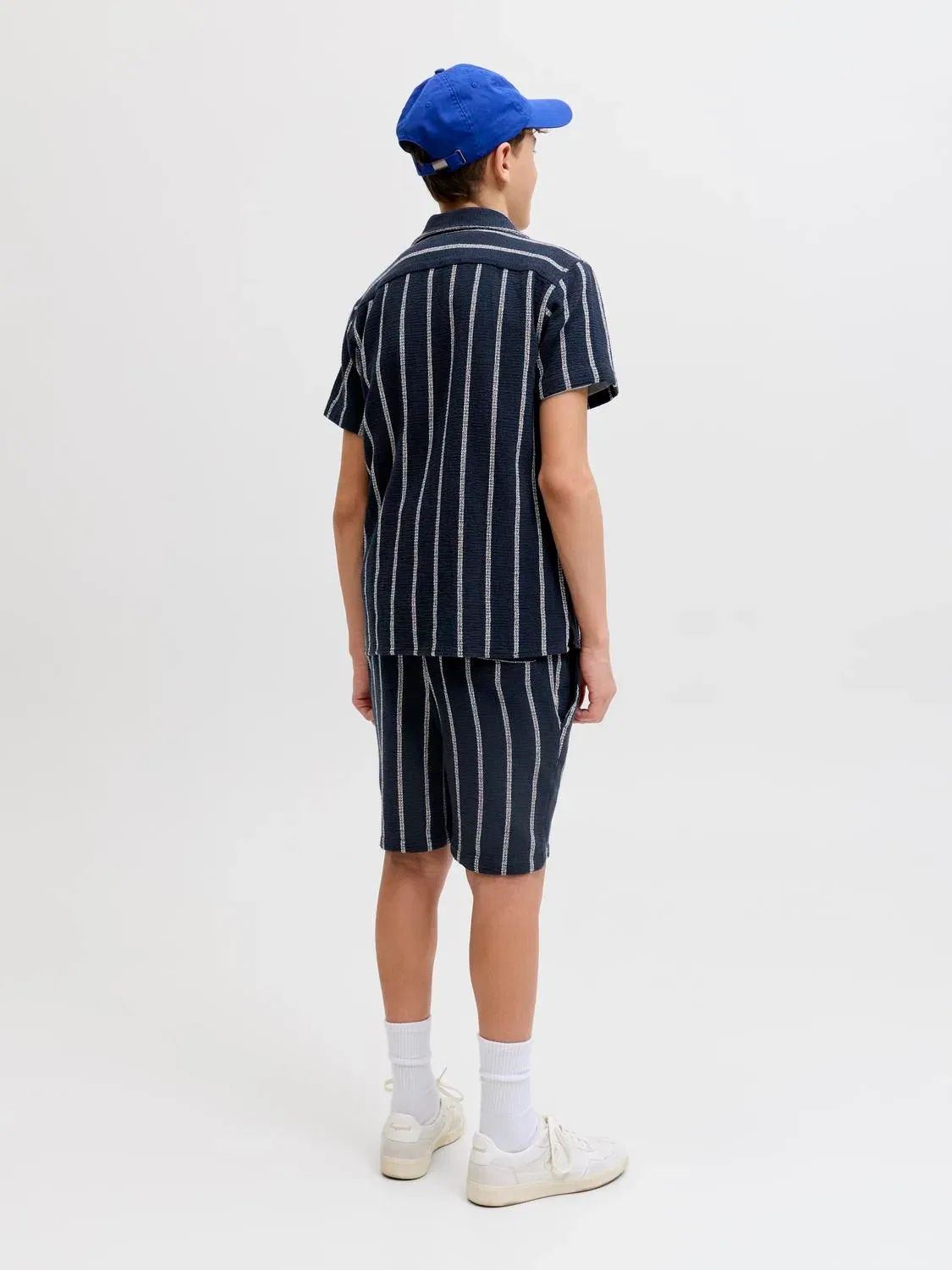 Рубашка с коротким рукавом в полоску Jorcoba Jack & Jones Junior, голубой — фото 2