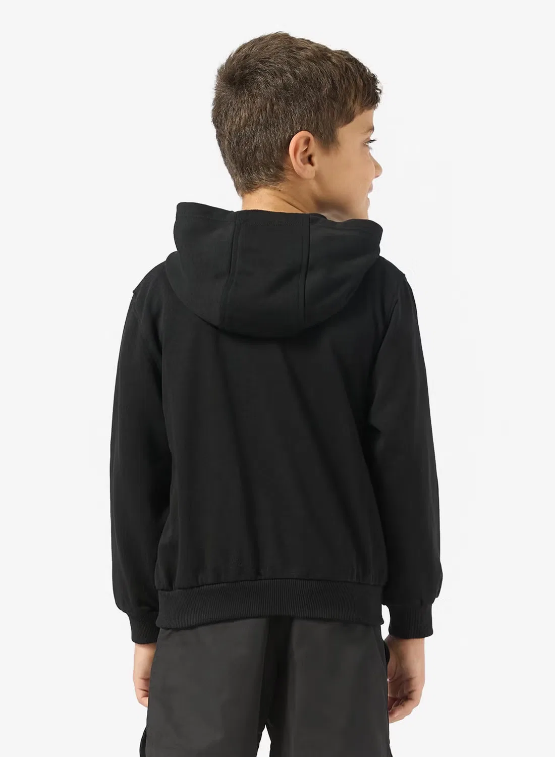 Худи детское из футера French Terry Hybrid Nike Kids, черный — фото 2