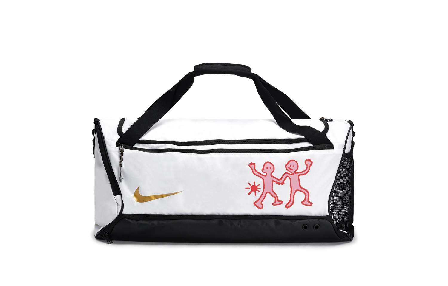 

Nike Нейлоновая дорожная сумка для спортзала малого размера унисекс черно-белая, Hand-Holding Figure