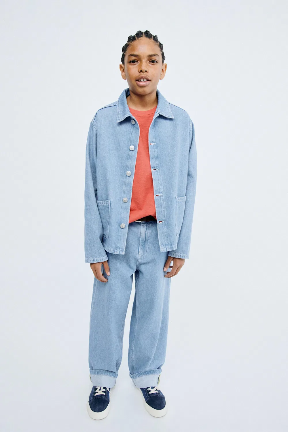 STORIESZ - Джинсовая рубашка-куртка ZARA, Blue — фото 4