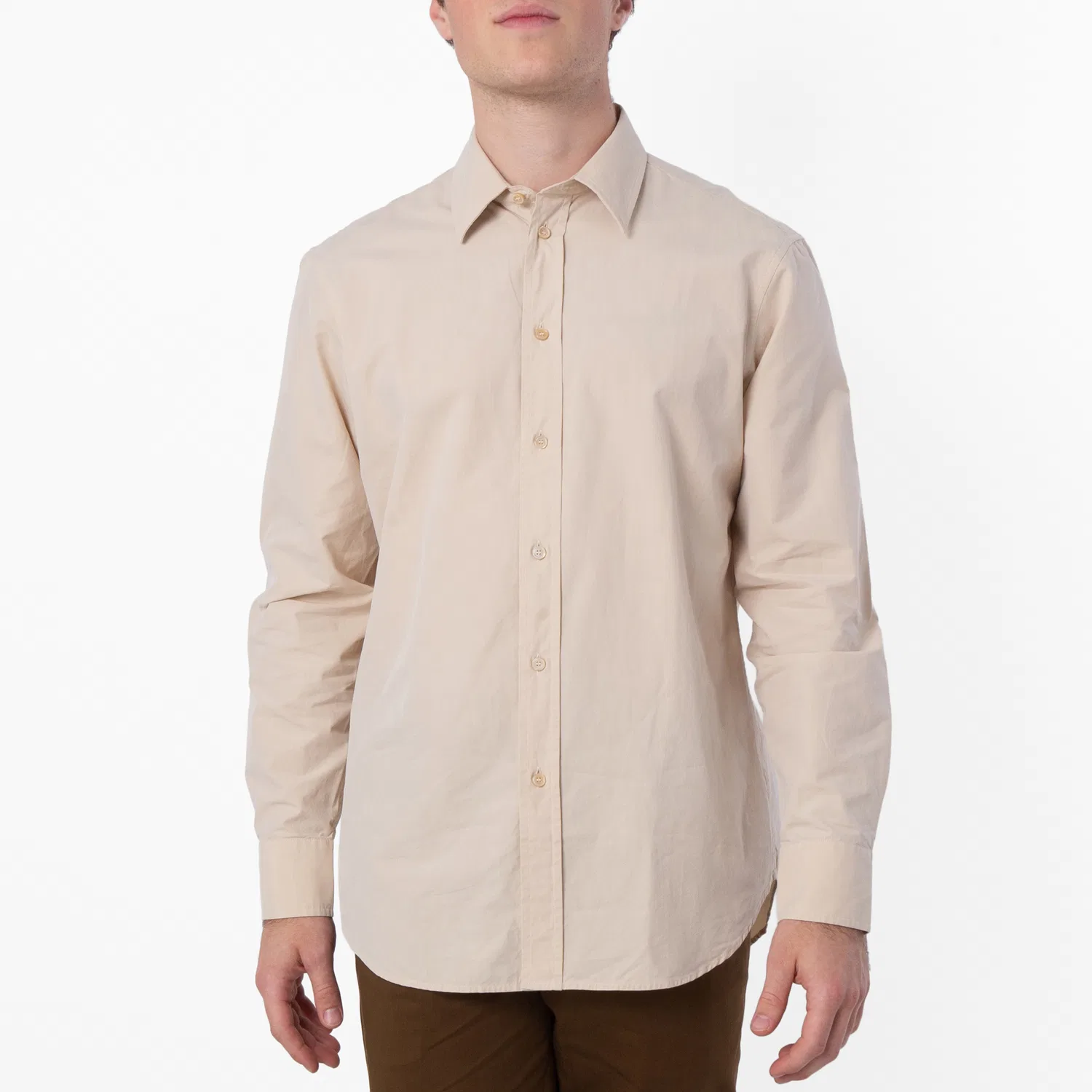 Хлопковая рубашка с вышивкой Signature Equestrian Knight Motif Burberry, Sand