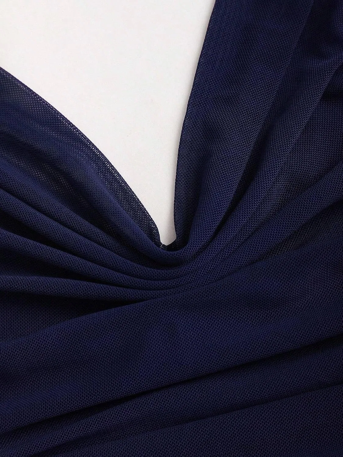 Женское облегающее мини-платье без рукавов с открытой спиной, Navy Blue — фото 4