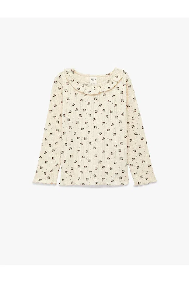 Детская футболка с длинным рукавом Koton, Beige Patterned