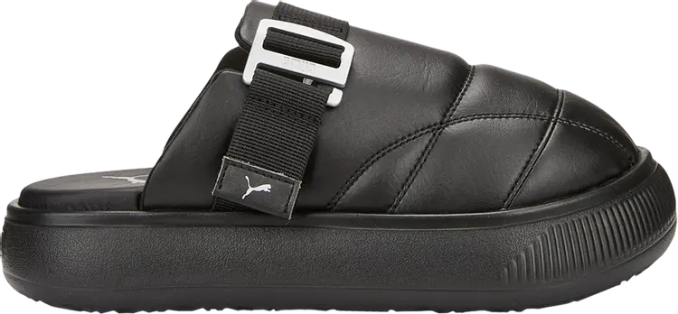 Сандалии Puma Wmns Suede Mayu Leather Mule Black Silver, черный