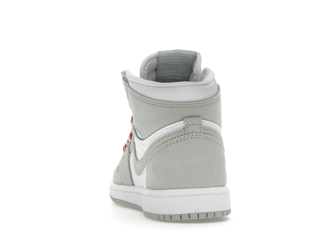 Детские кроссовки для мальчиков высокие Jordan 1 Retro High OG Jordan, Seafoam/Healing Orange-White — фото 4