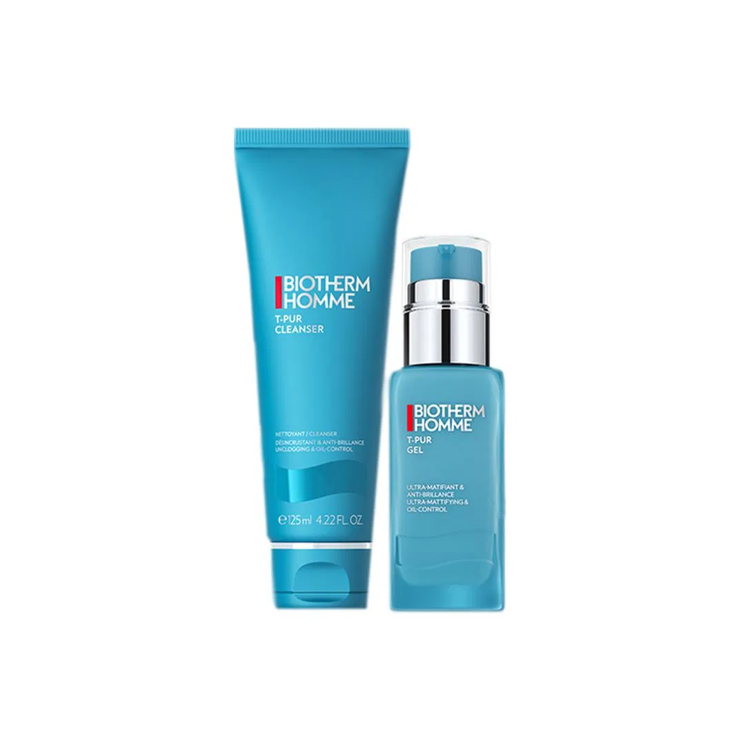 Мужской набор для ухода за кожей с очищающим гелем и лосьоном BIOTHERM