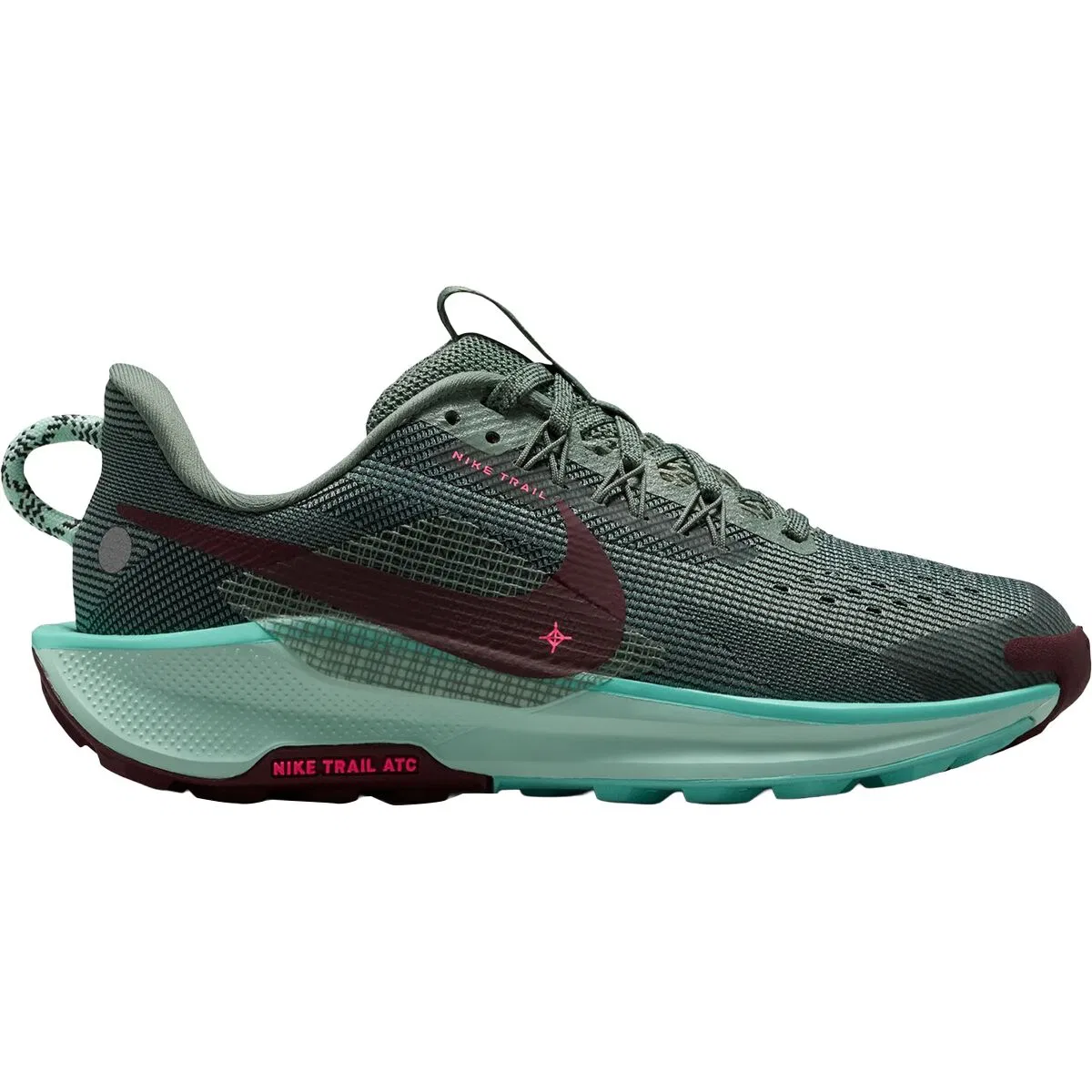 Детские кроссовки для трейла с принтом Pegasus Trail 5 Nike, Clay Green/Mint Foam-Bleached Turq