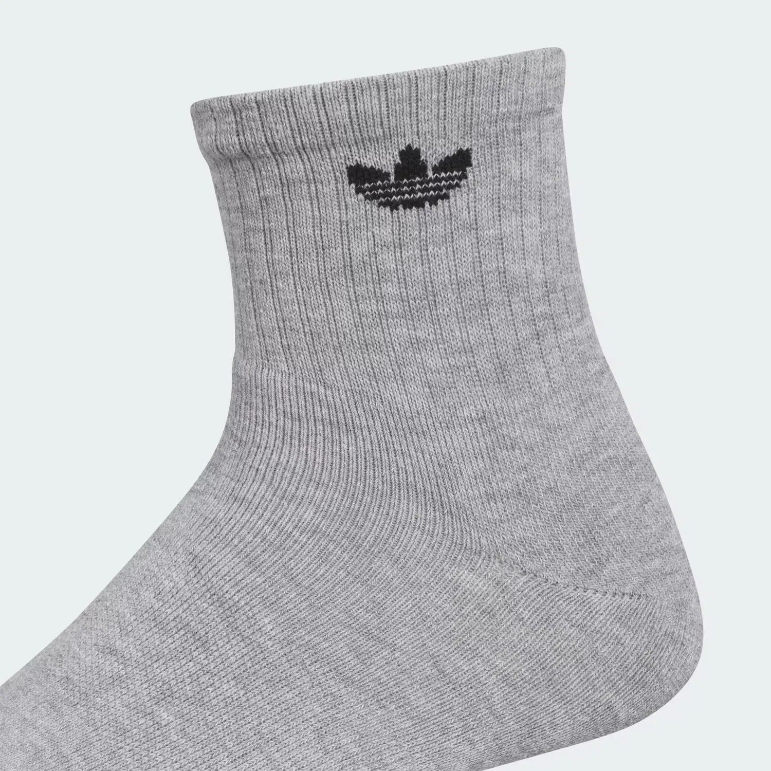 Носки короткие влагоотводящие, 6 пар, Trefoil 2.0, Adidas Originals, серый меланж/черный/белый — фото 2